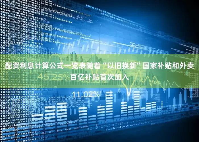 配资利息计算公式一览表随着“以旧换新”国家补贴和外卖百亿补贴首次加入